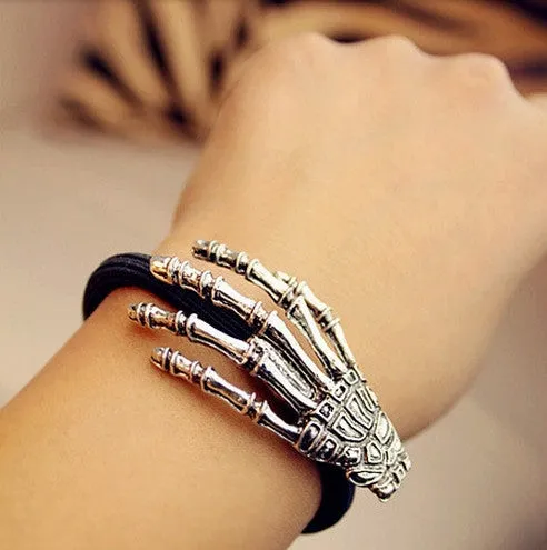 Skeleton gripper ghost claws hair bands terror hand bone hair wire rope clip-2pcs/set