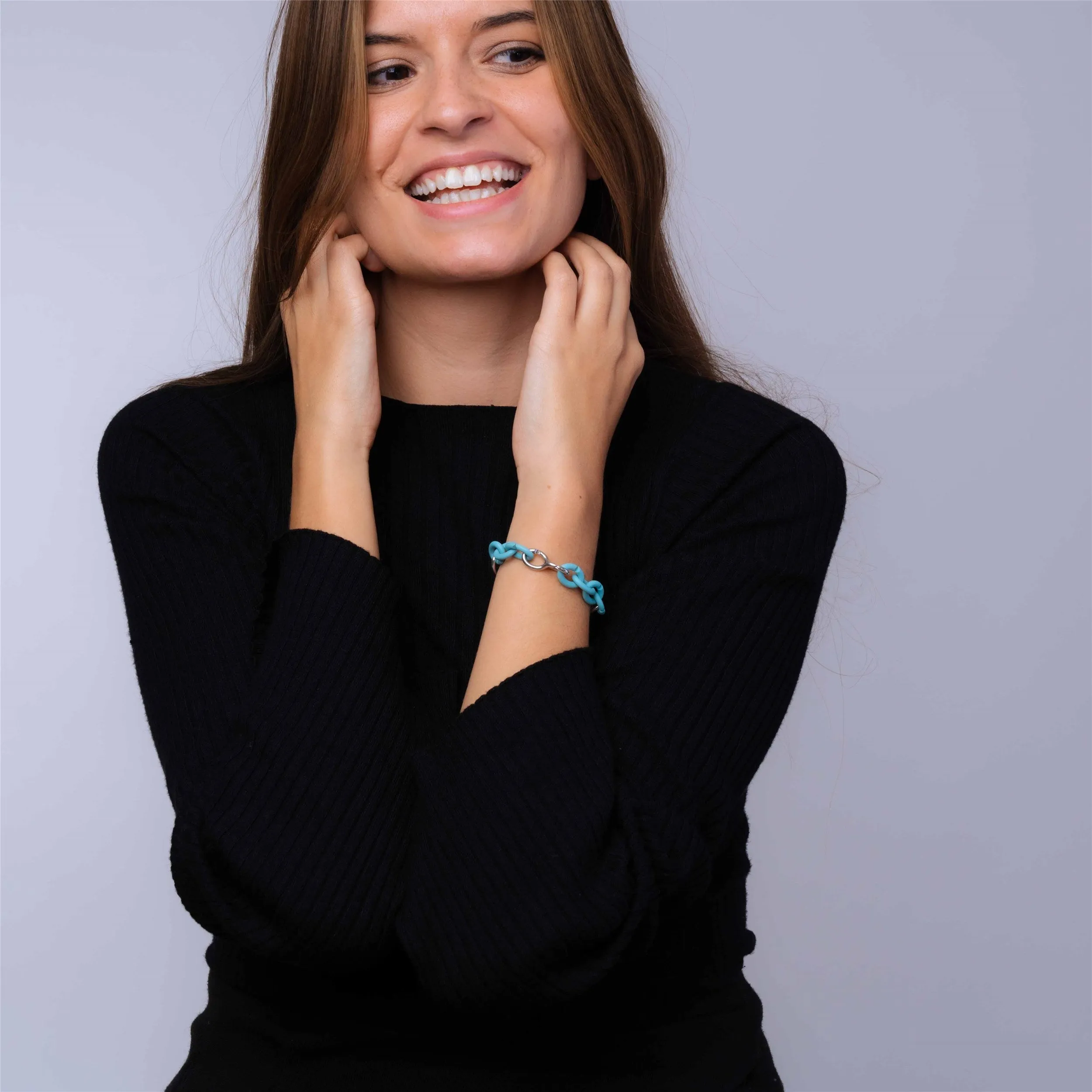 Sky Blue Pop Silver Bracelet