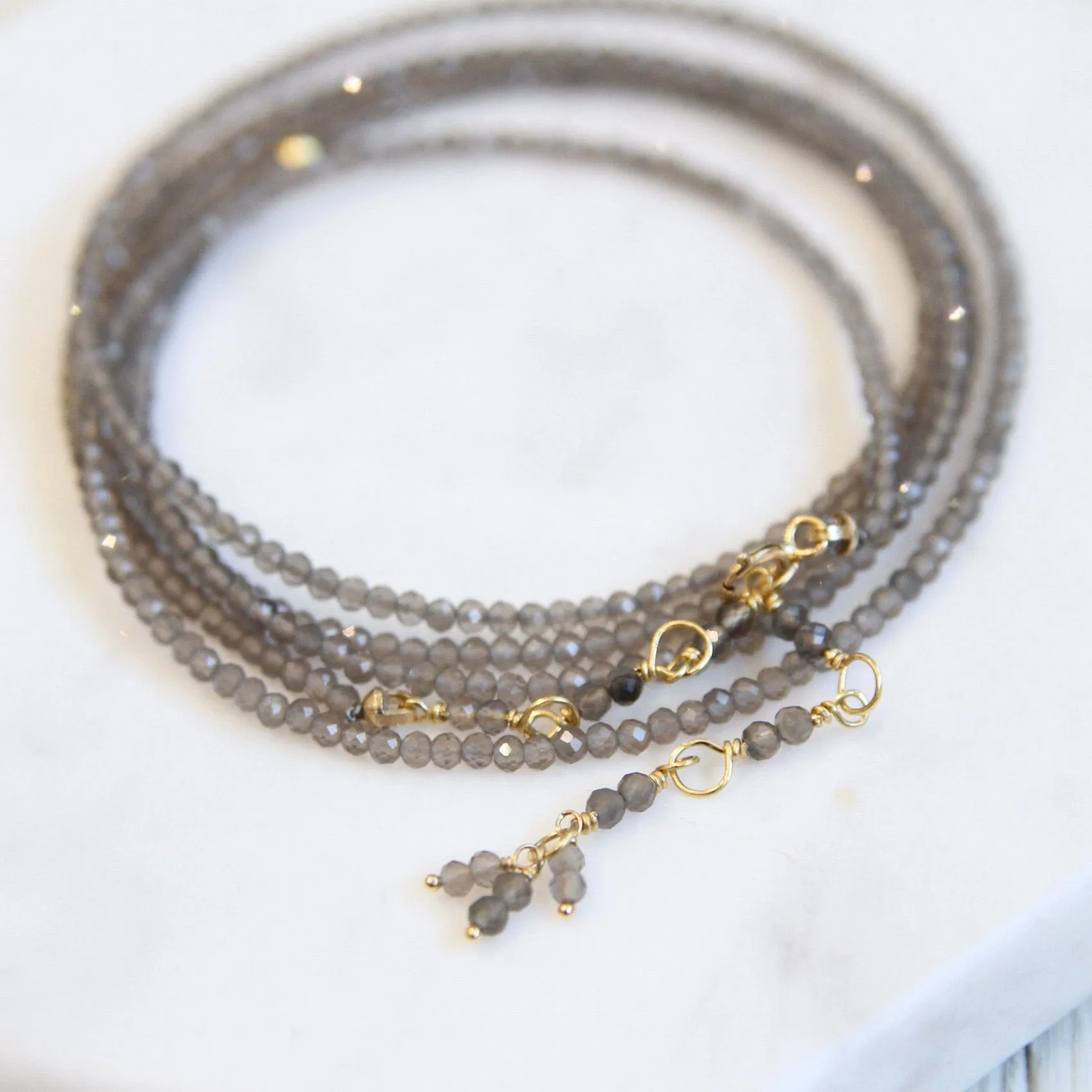 Slate Moonstone Wrap Bracelet & Necklace