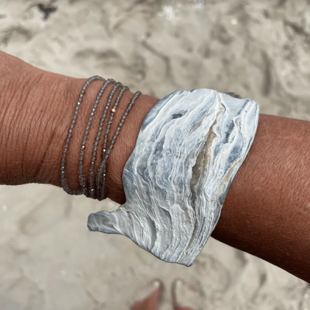 Slate Moonstone Wrap Bracelet & Necklace
