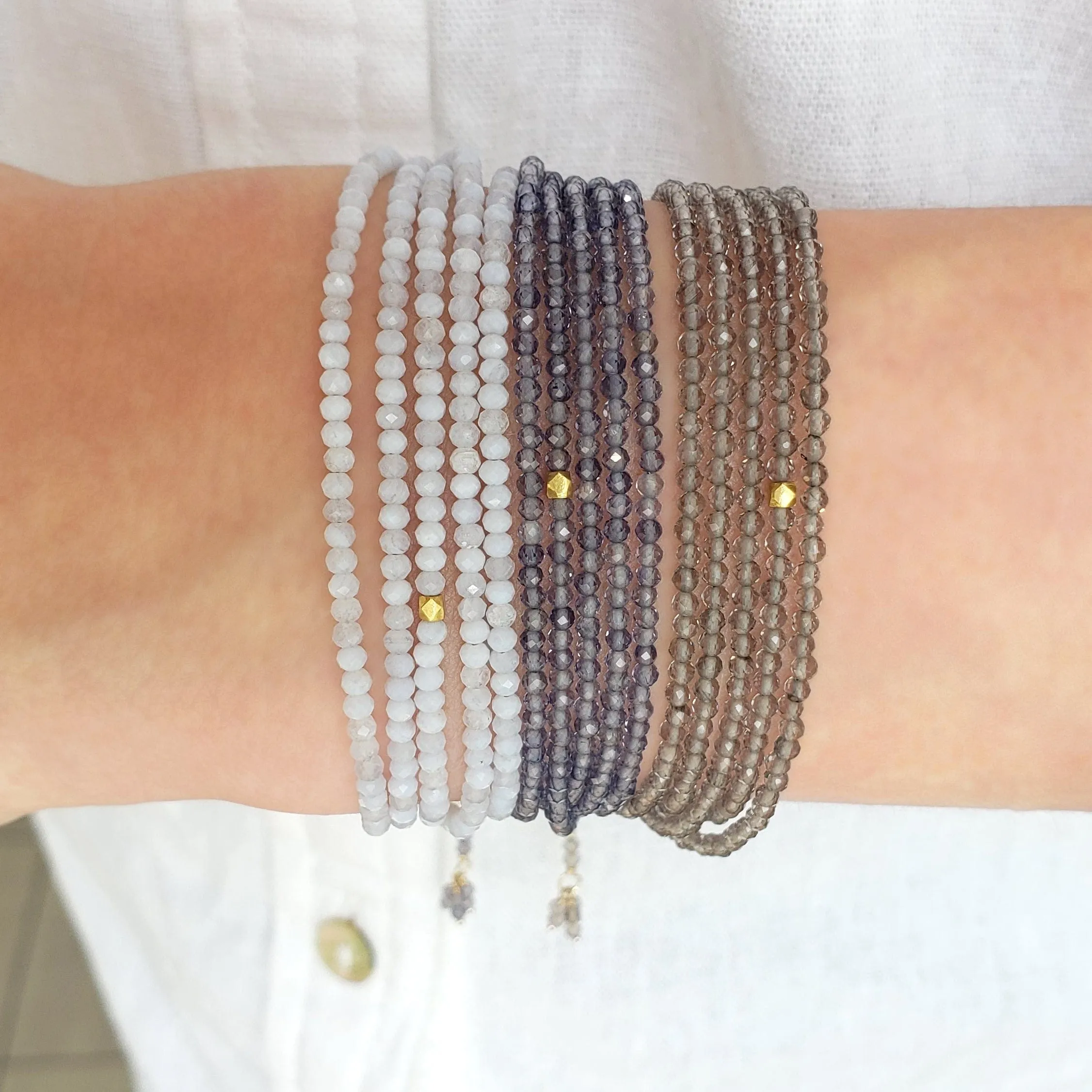 Slate Moonstone Wrap Bracelet & Necklace