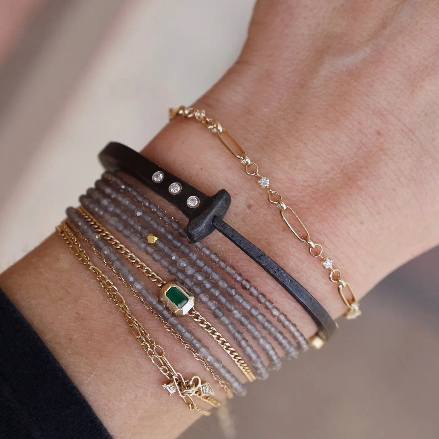 Slate Moonstone Wrap Bracelet & Necklace