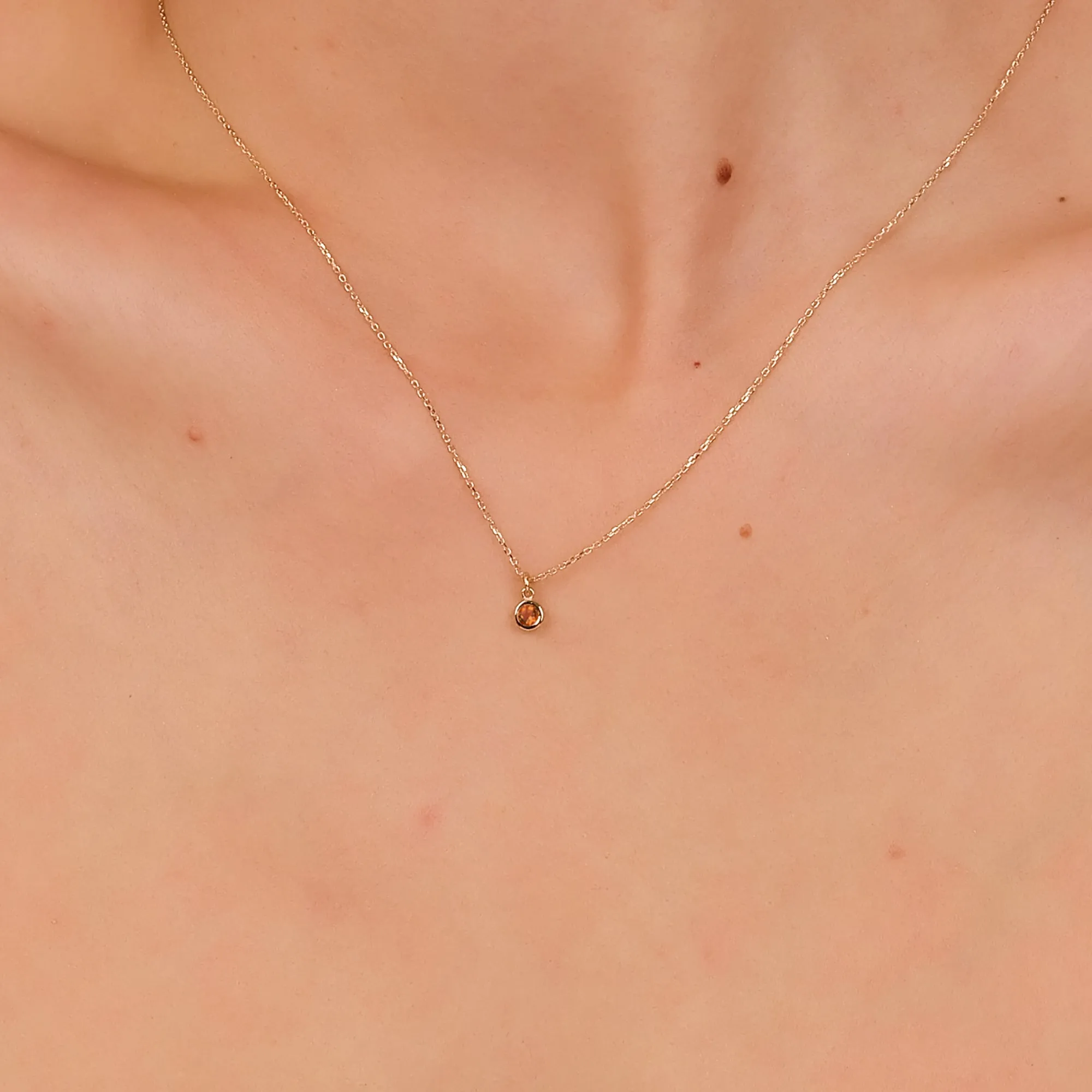 Solitaire Citrine Pendant Necklace, Vienna