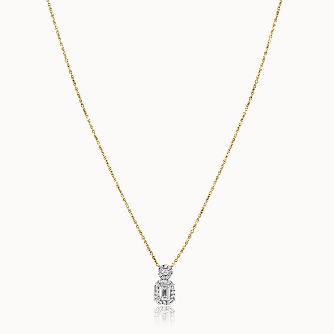 Solitaire Emerald Diamond Necklace