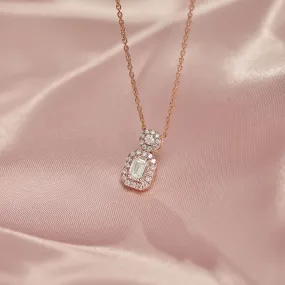 Solitaire Emerald Diamond Necklace
