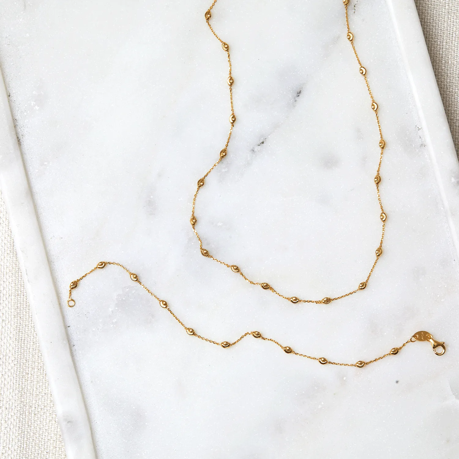Spaced Mooncut Bead Bracelet