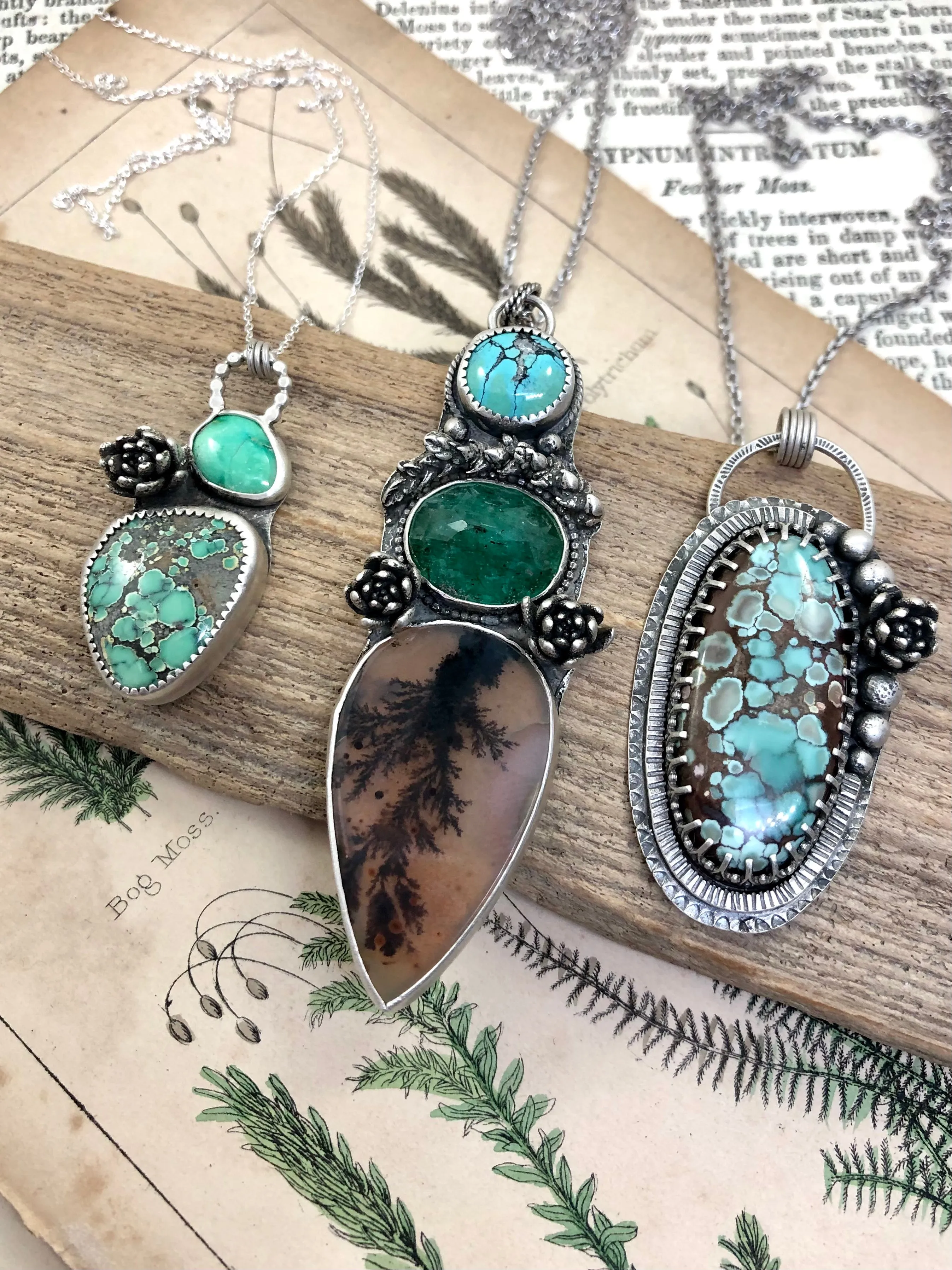 Star Fox & Emerald Valley Turquoise Necklace With Succulent