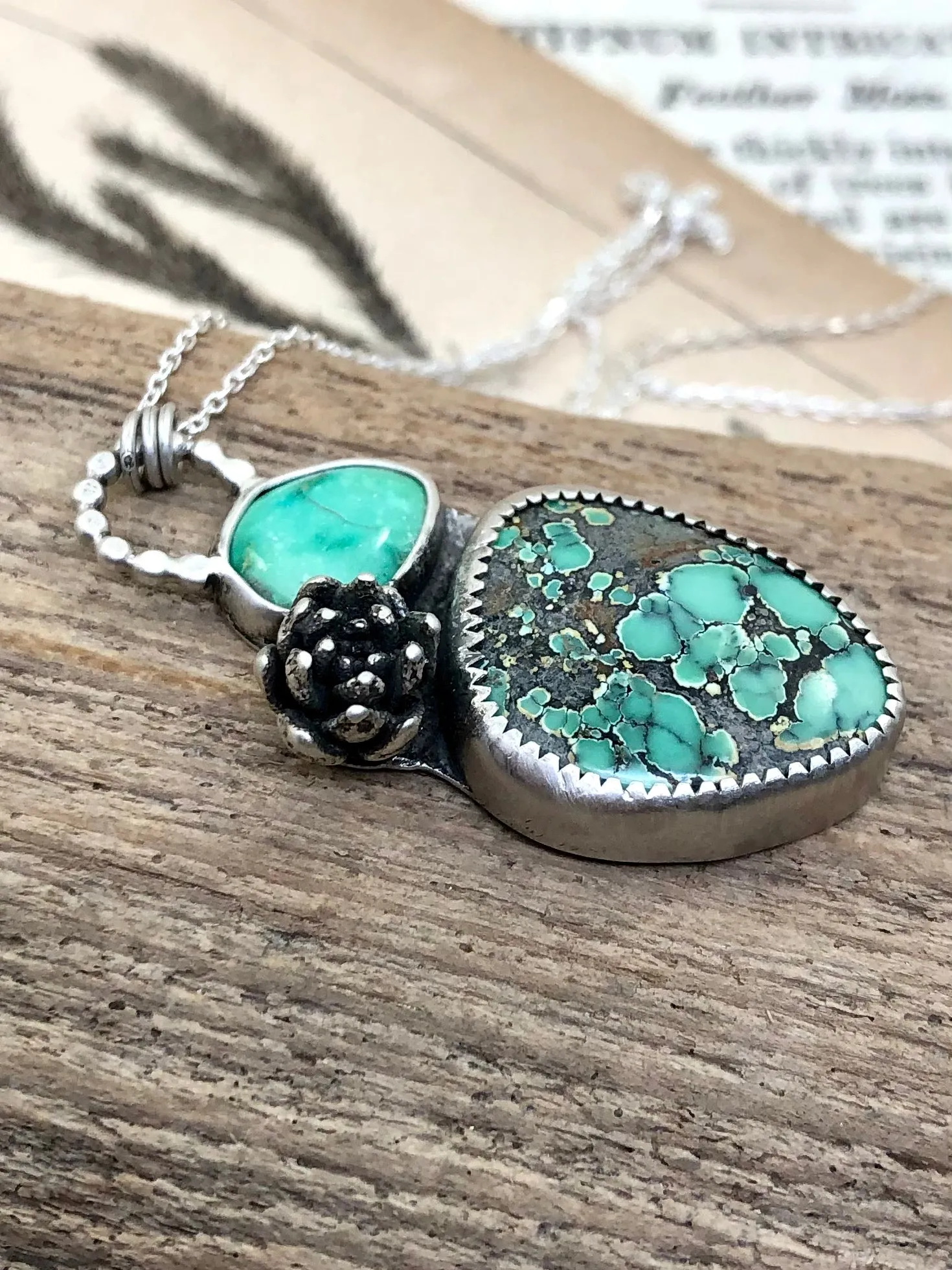 Star Fox & Emerald Valley Turquoise Necklace With Succulent