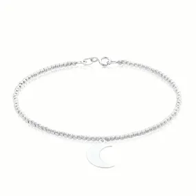 Sterling Silver 19cm Crescent Bracelet