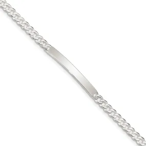 Sterling Silver Curb Link ID 7.50 inch Bracelet