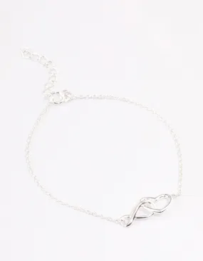Sterling Silver Heart & Infinity Bracelet
