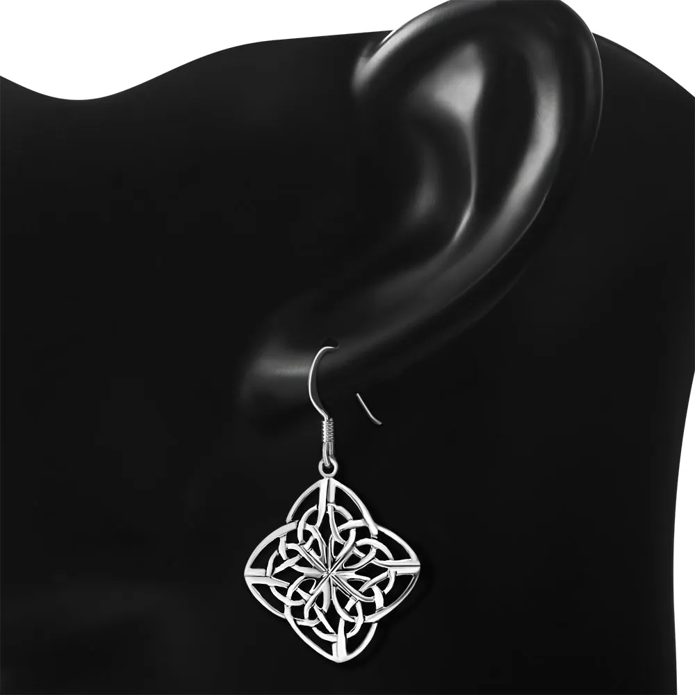 Sterling Silver Large Celtic Style Earrings