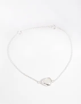 Sterling Silver Moonstone Bezel Bracelet