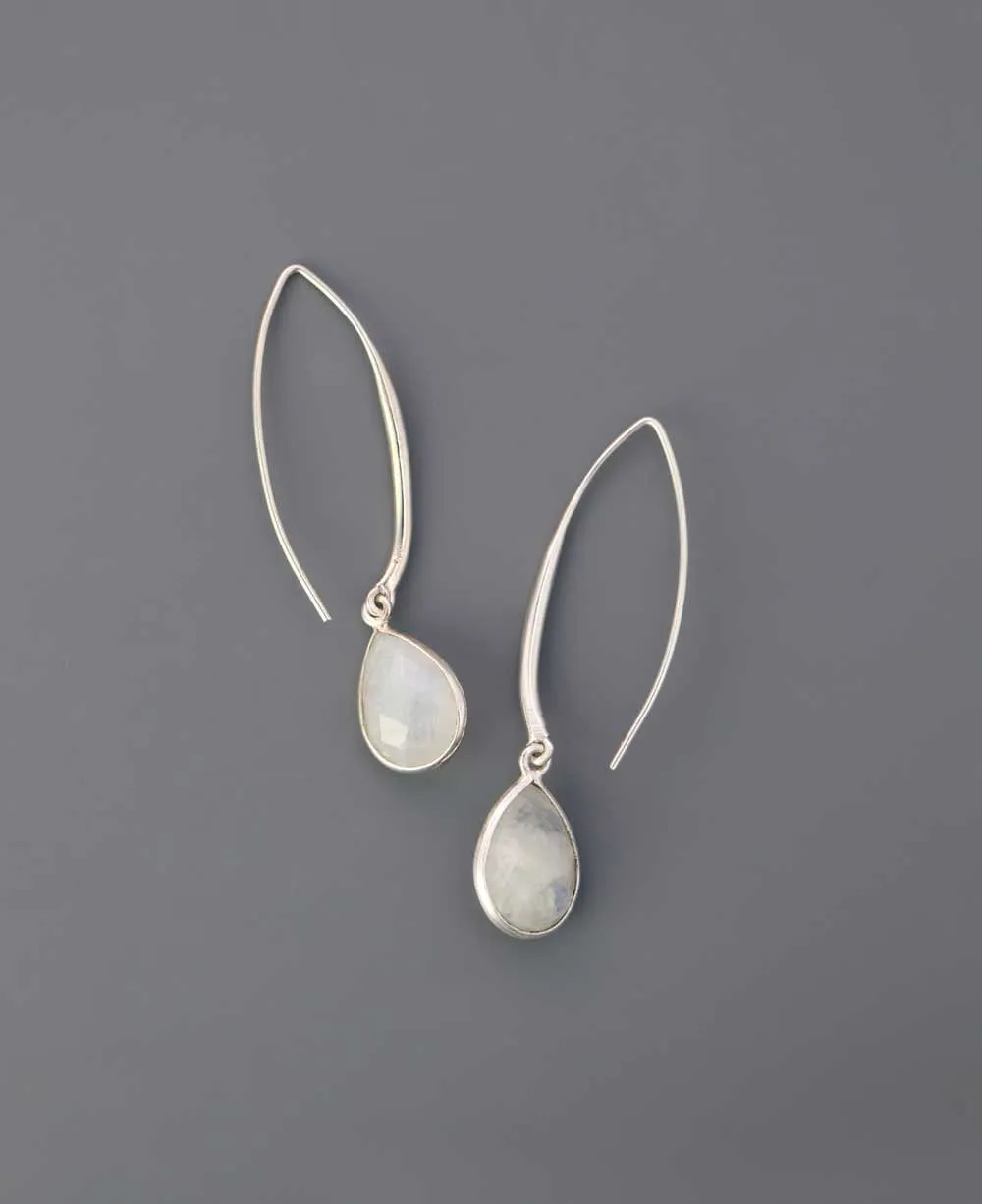 Sterling Silver Moonstone Threader Earrings