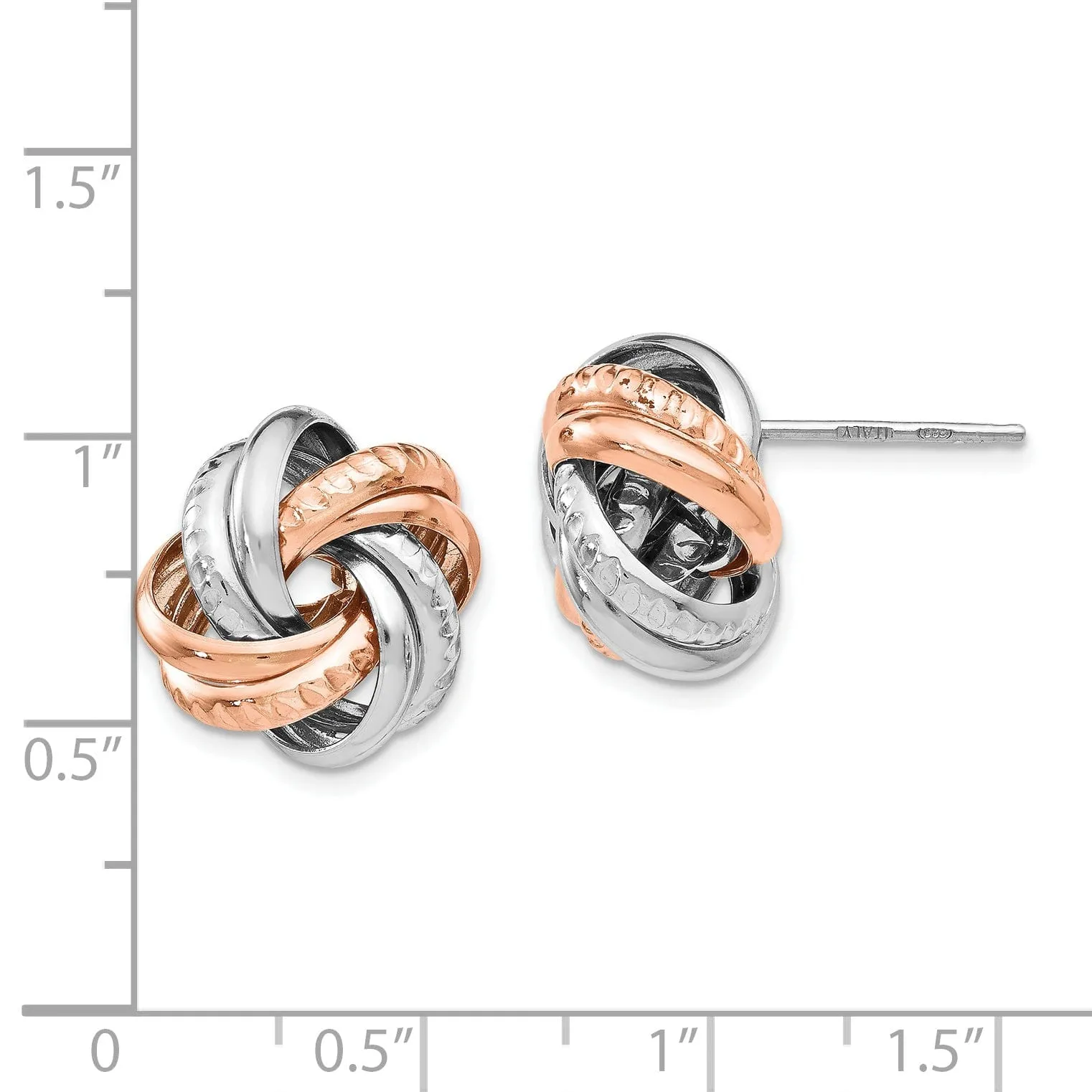 Sterling Silver Rose Gold Post Earrings