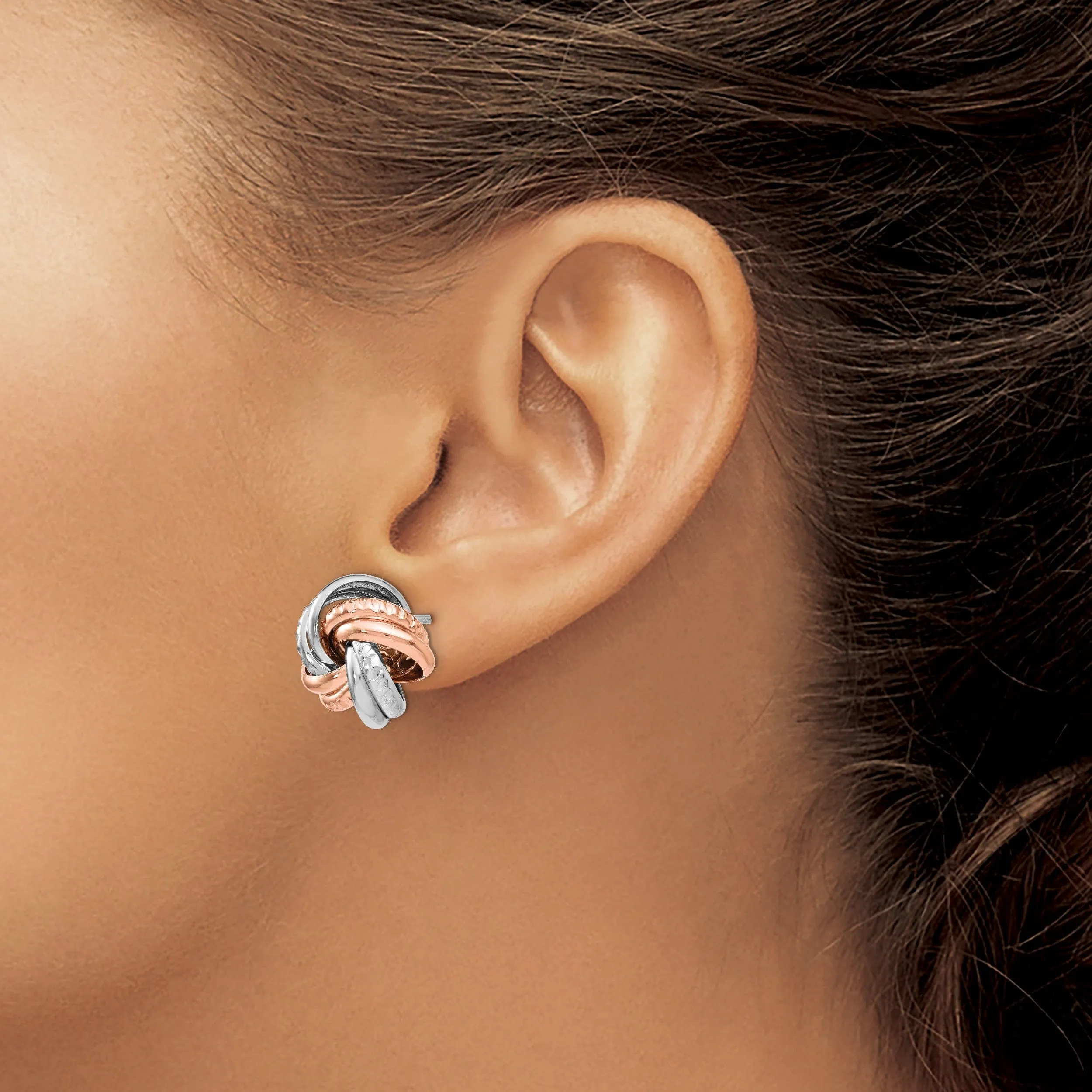 Sterling Silver Rose Gold Post Earrings