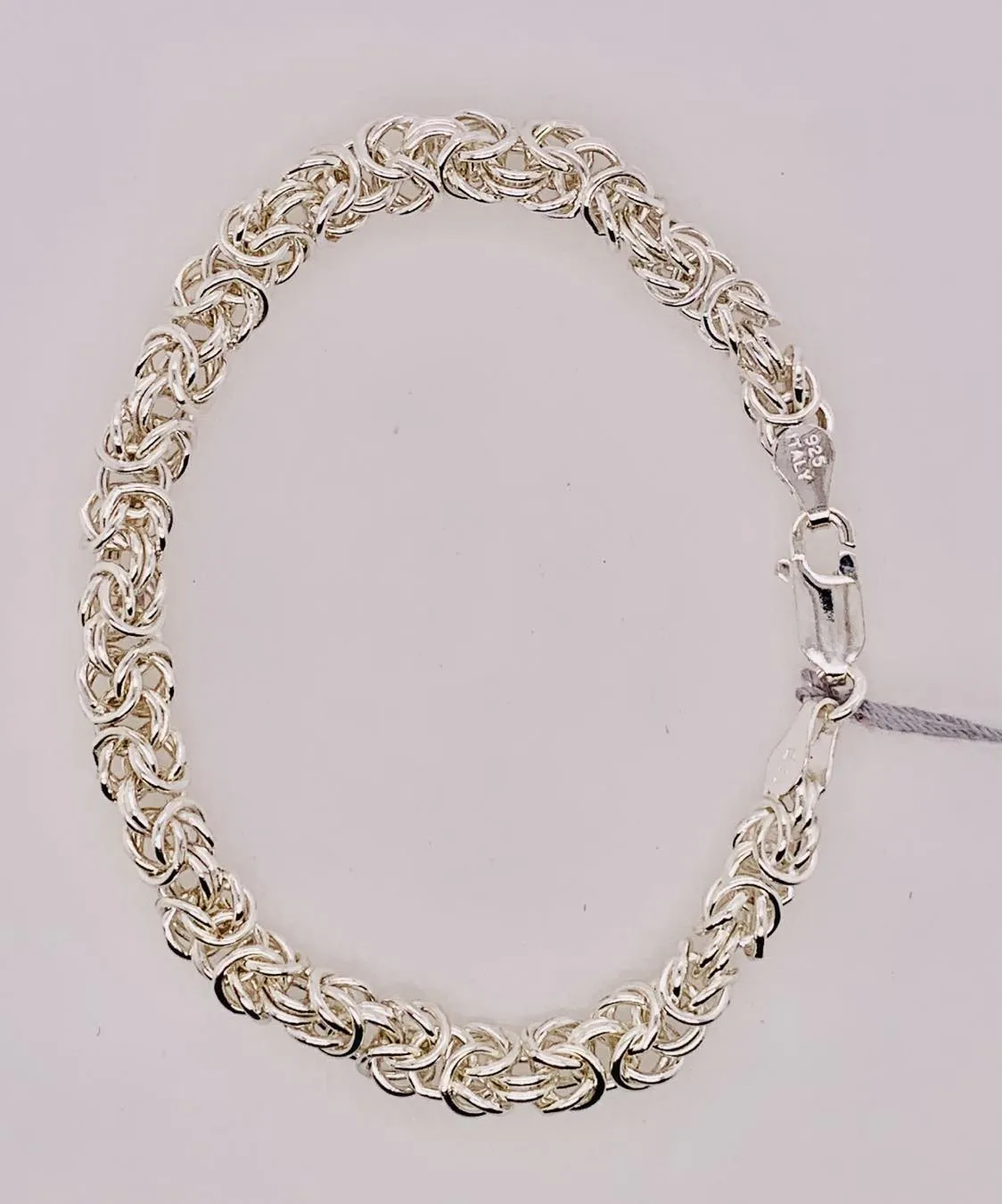 Sterling Silver Rounded Byzantine Chain Bracelet