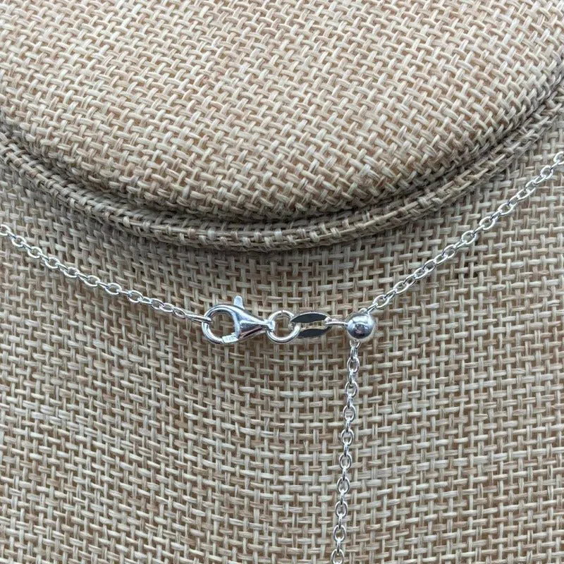 Sterling Silver Wire Wrapped Aqua Aura Crystal Pendant Necklace
