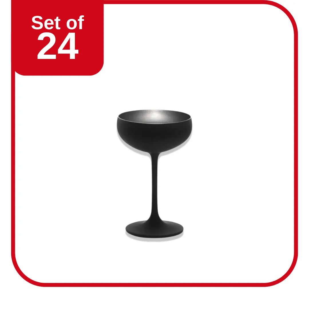 STOLZLE OLYMPIC CHAMPAGNE COUPE 230ml MATT BLACK/SILVER