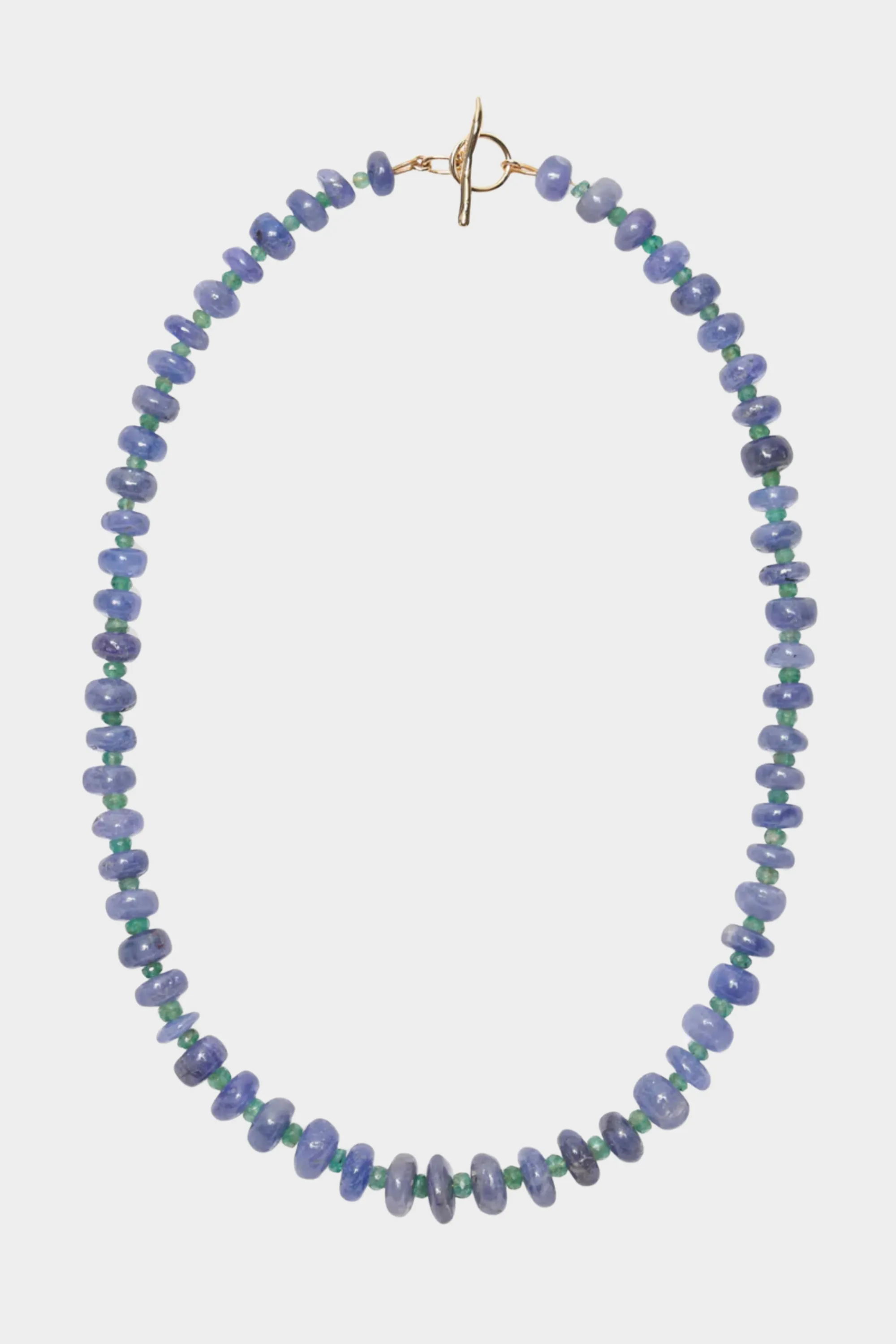 Strand Necklace, Tanzanite & Emerald
