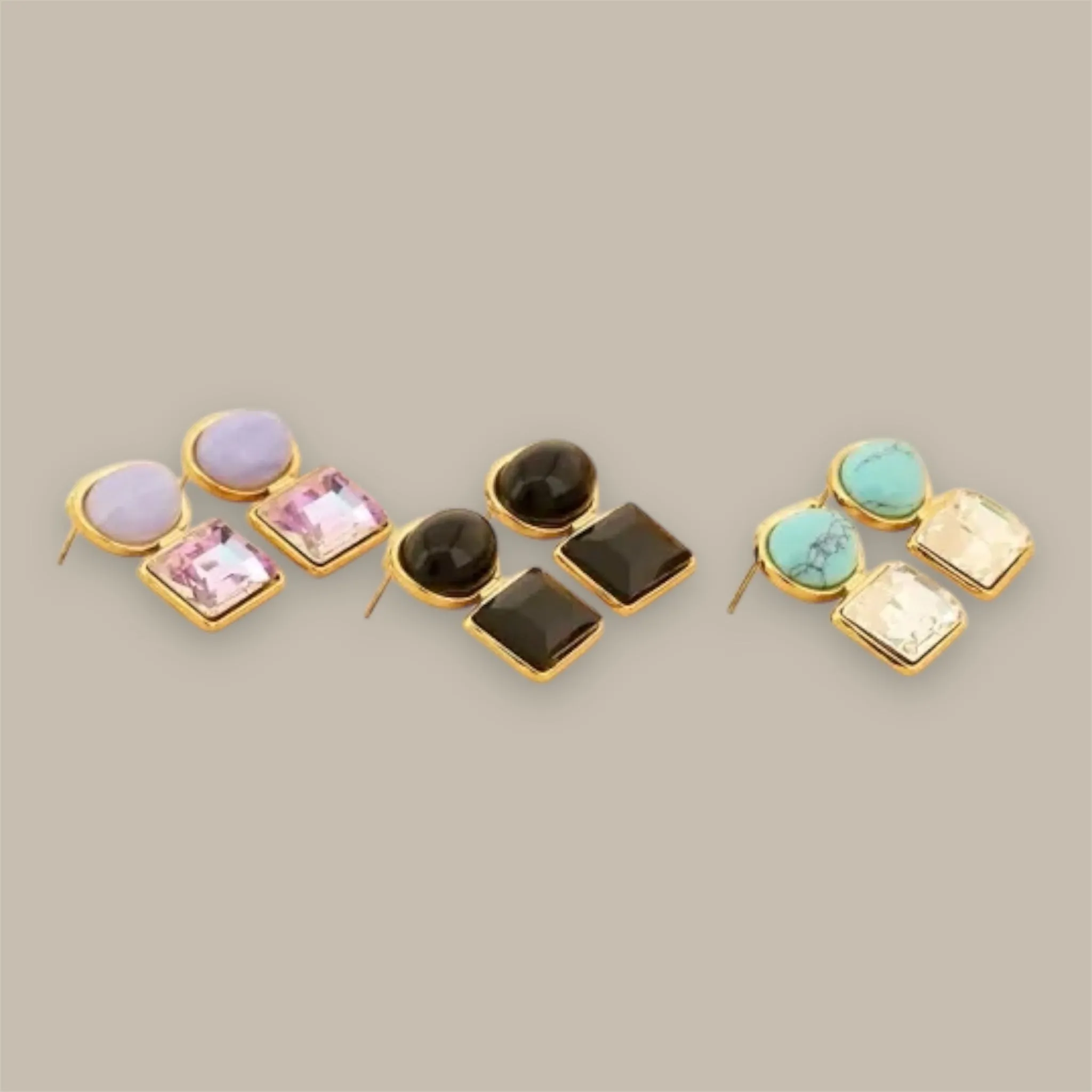 Stylish Two-Stone Earrings for Women