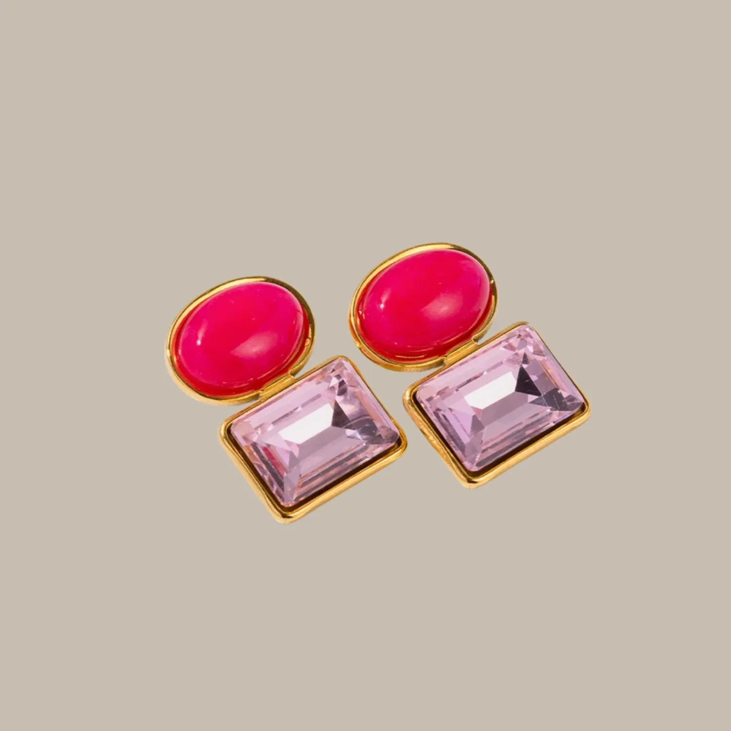 Stylish Two-Stone Earrings for Women