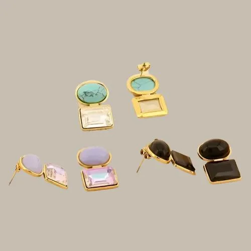 Stylish Two-Stone Earrings for Women