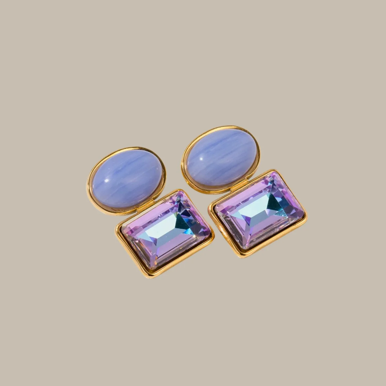 Stylish Two-Stone Earrings for Women