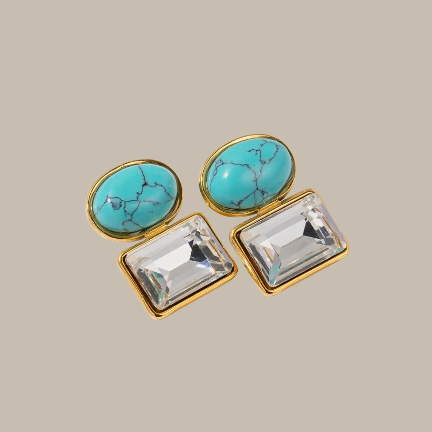 Stylish Two-Stone Earrings for Women
