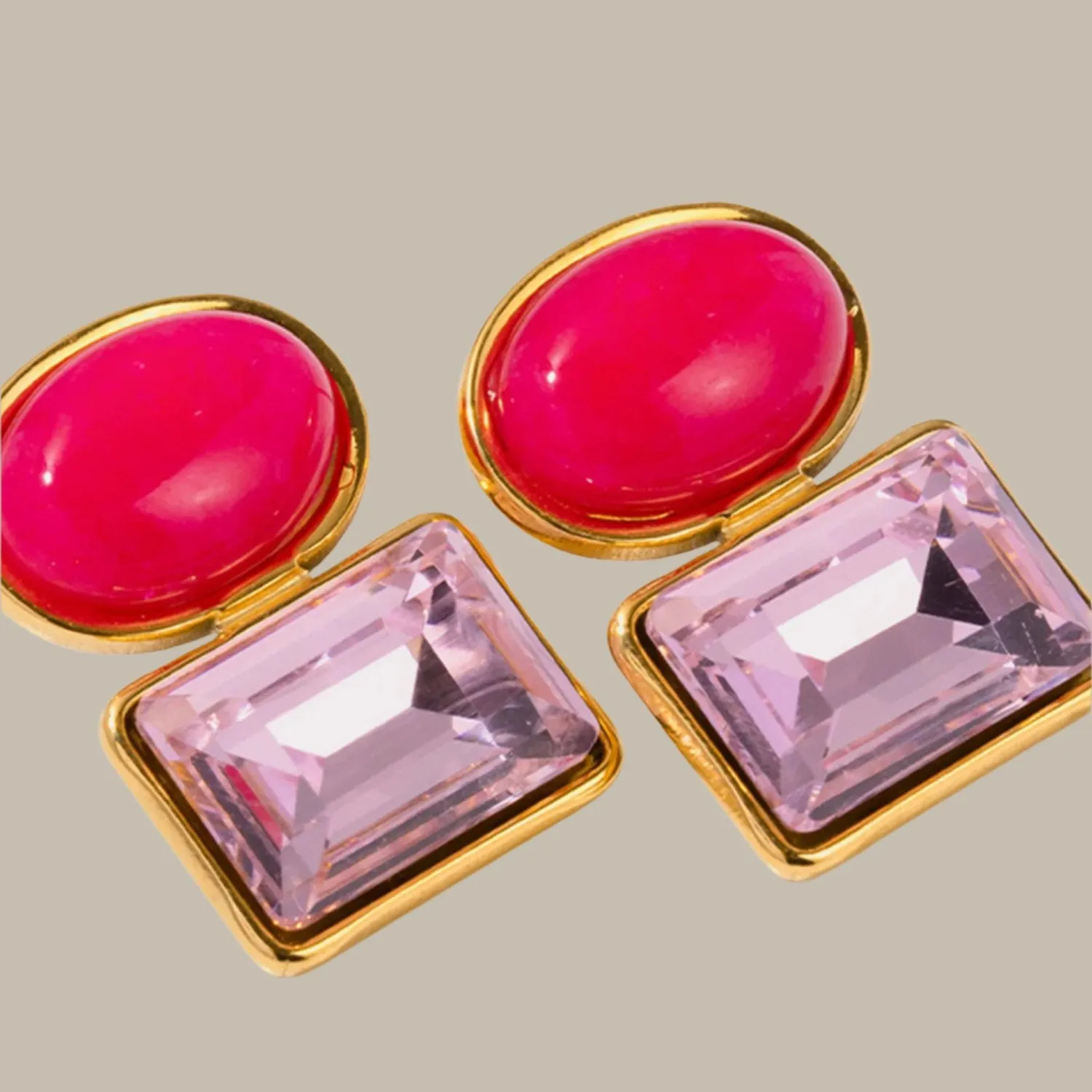 Stylish Two-Stone Earrings for Women