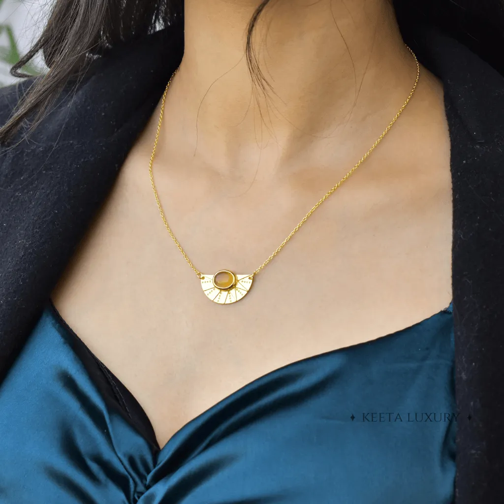 Sunrise Flower - Citrine Necklace