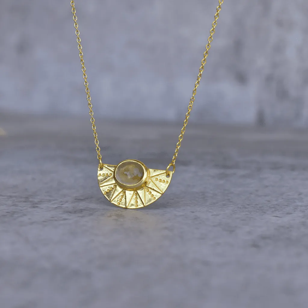 Sunrise Flower - Citrine Necklace