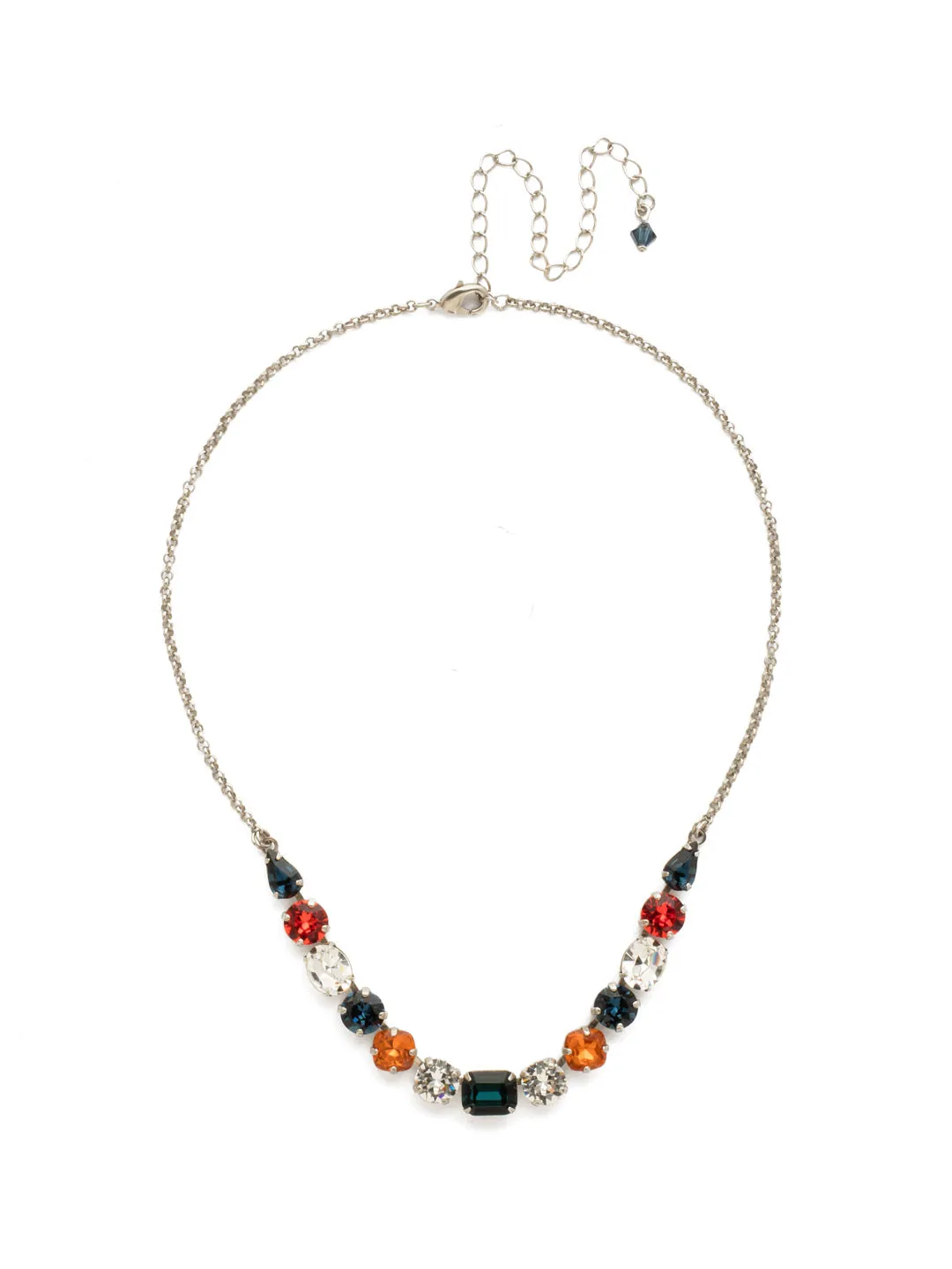 Tansy Half Line Tennis Necklace - NDQ14ASBTB