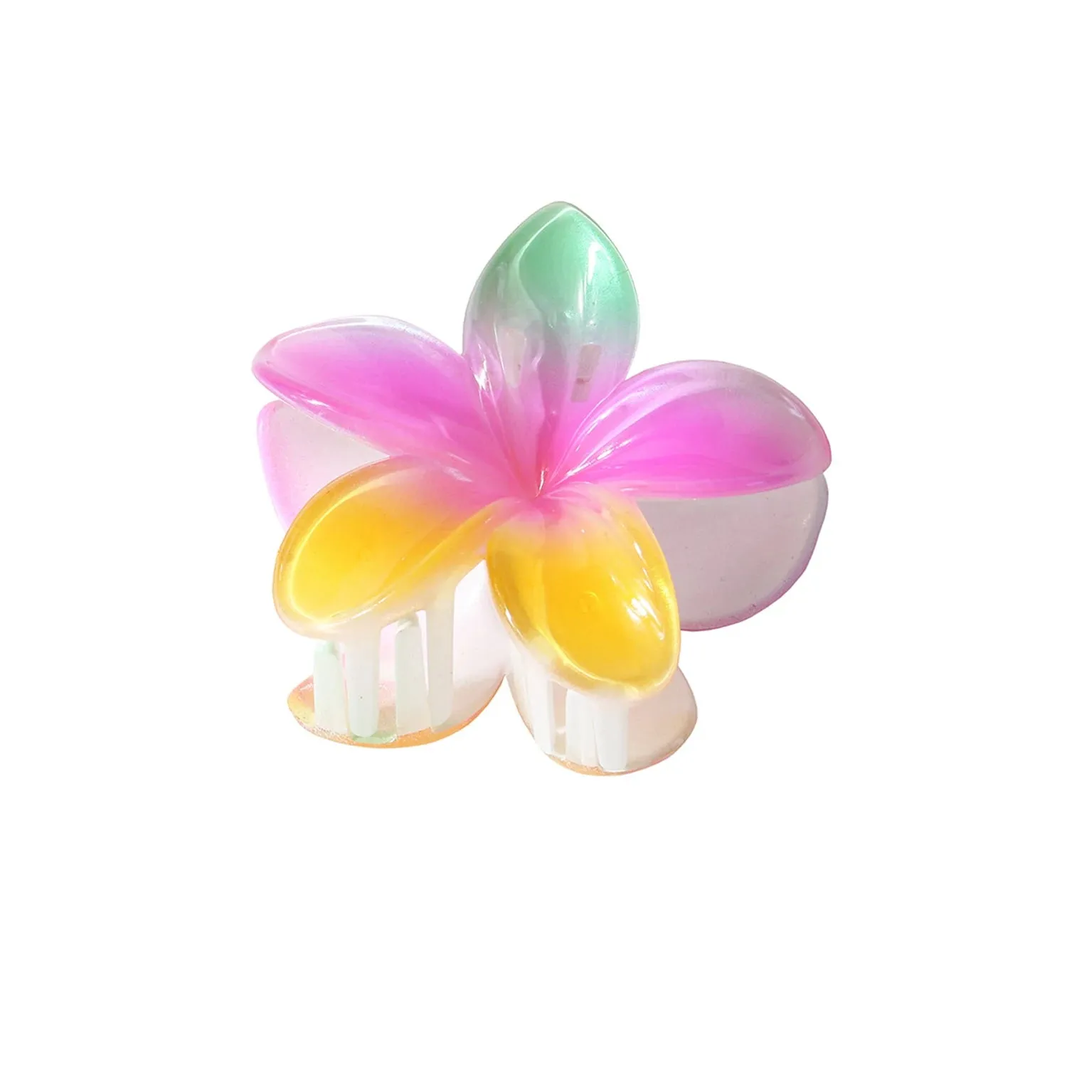 TAVIMART  -  Fashion Gradient Rainbow Crab Clip Large Flower Hair Clips Hair Claw For Women Hairpin Beach Vacation Bohemia Hair Accessories