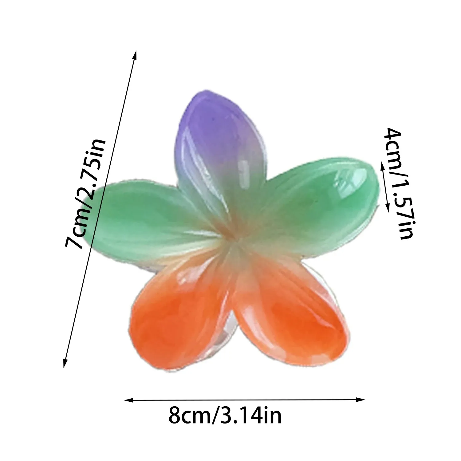 TAVIMART  -  Fashion Gradient Rainbow Crab Clip Large Flower Hair Clips Hair Claw For Women Hairpin Beach Vacation Bohemia Hair Accessories