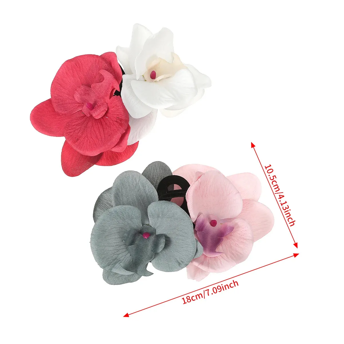TAVIMART  -  Phalaenopsis Flower Hair Claws Headwear Women Fashion Retro Pearl Floral Hair Clips Exaggerated Hairpin Hair Accessories
