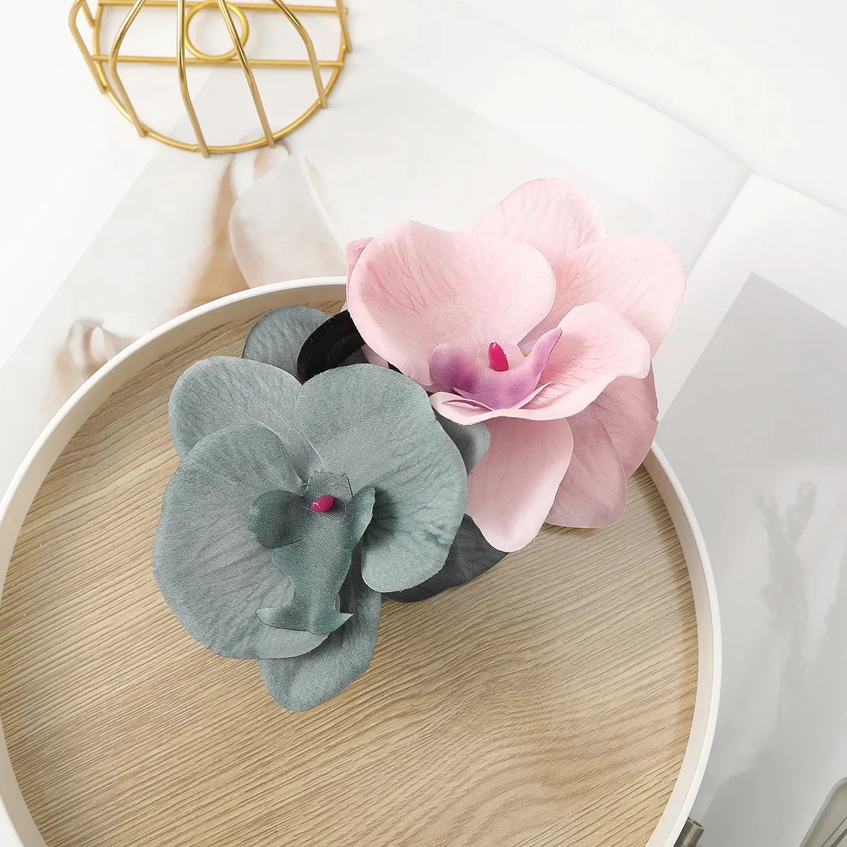 TAVIMART  -  Phalaenopsis Flower Hair Claws Headwear Women Fashion Retro Pearl Floral Hair Clips Exaggerated Hairpin Hair Accessories