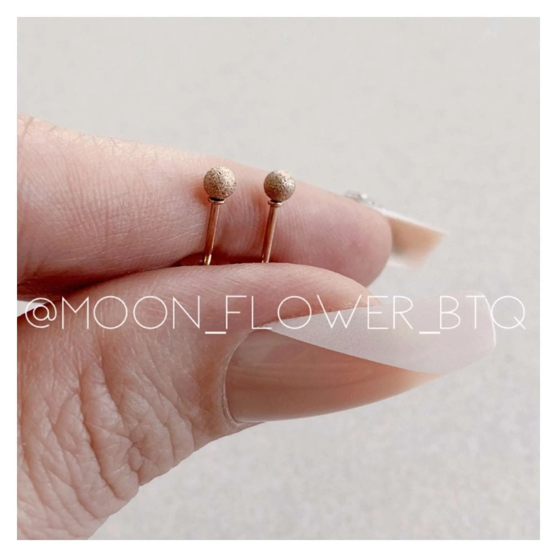 Tiny Rose Gold Textured Ball Flat Back Earrings