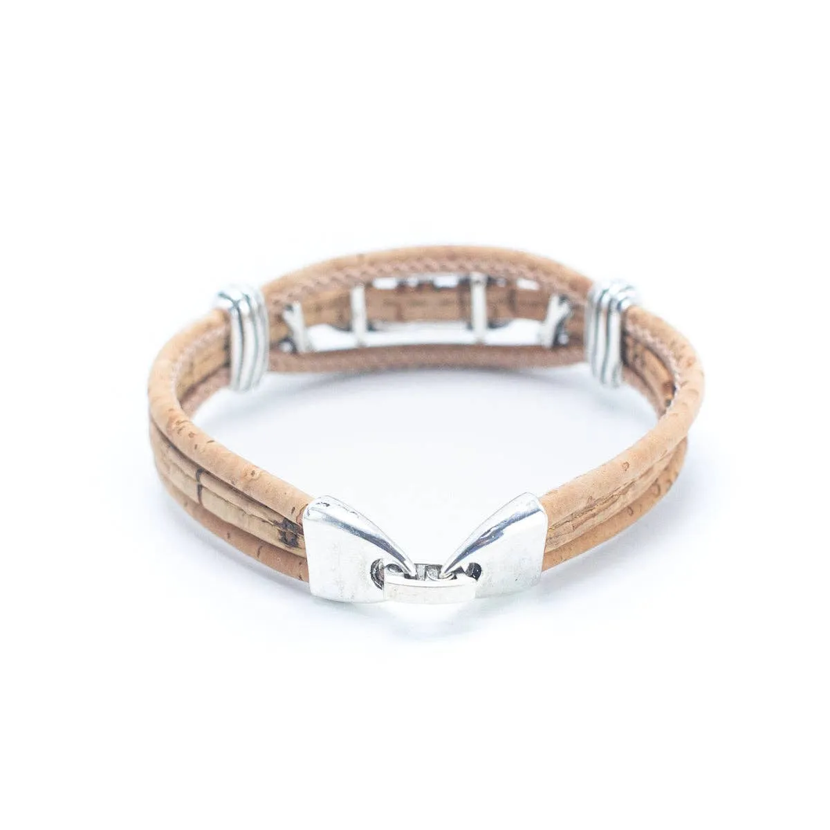 Tri-floral cork with pendant bracelet adjustable BR-505-MIX-5