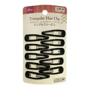 Triangular Hair Clip -10 Pcs. - Black-