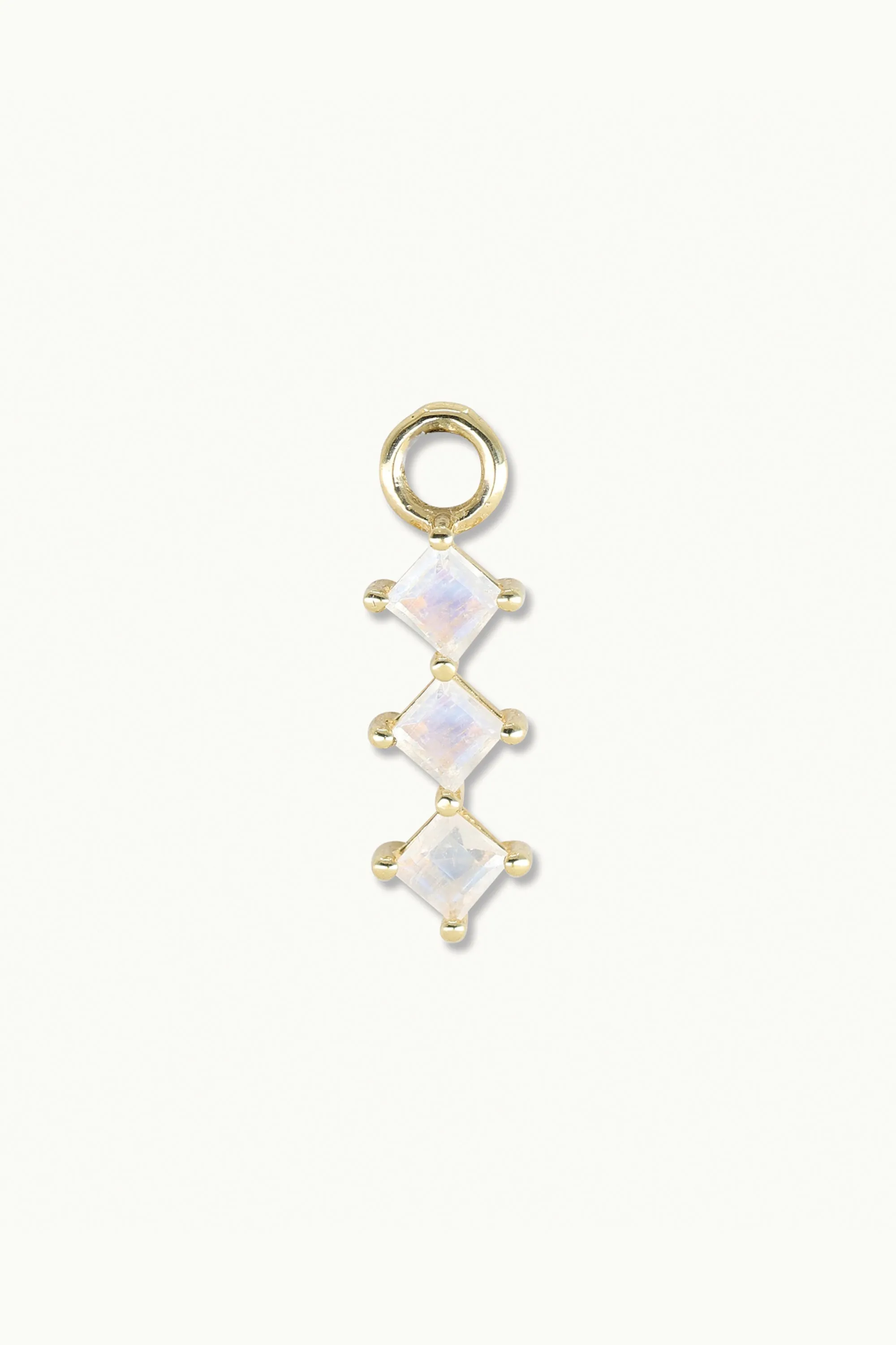 Trio Moonstone Gold Charm