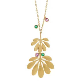 Tropical Double Leaf Necklace