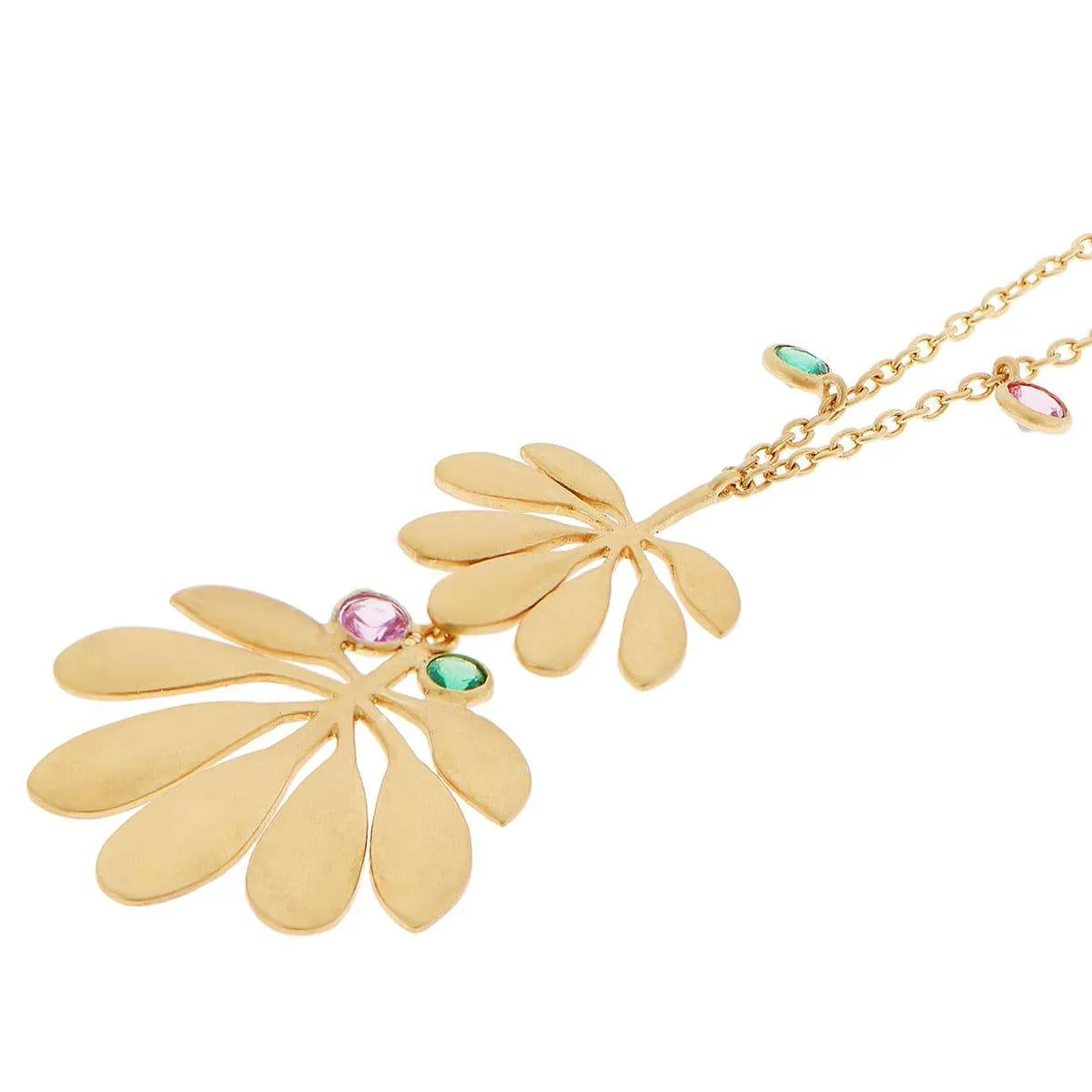 Tropical Double Leaf Necklace