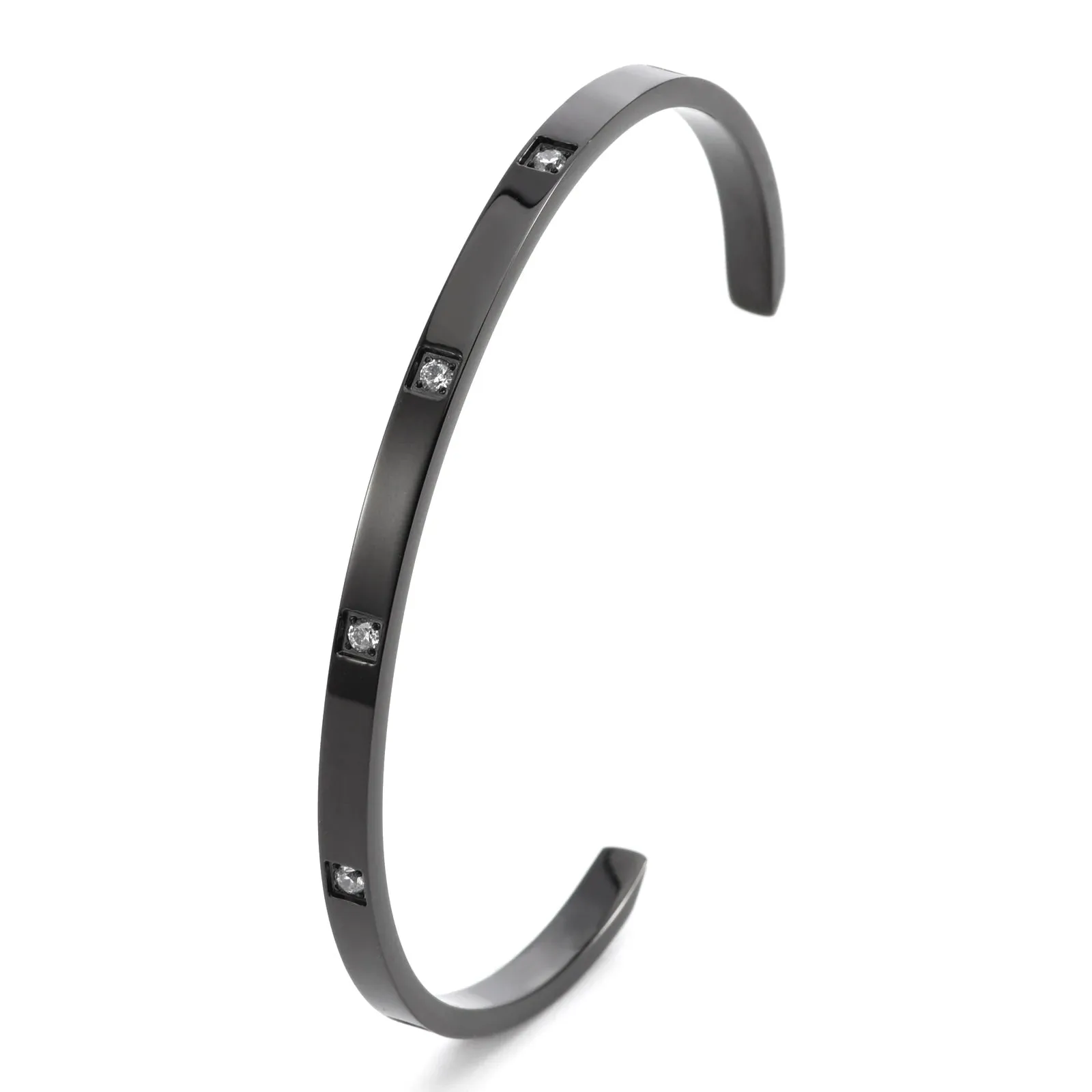 Unisex Cuff Bracelet Set: Gold, Silver, Black Stainless Steel