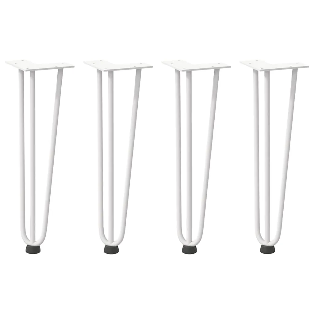 vidaXL Hairpin Table Legs 4 pcs White 42 cm Solid Steel