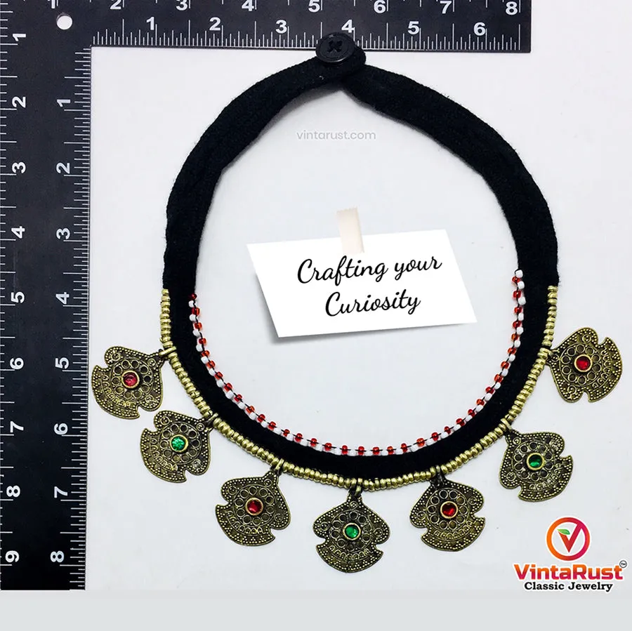 Vintage Ethnic Light Weight Tribal Necklace With Dangling Motifs
