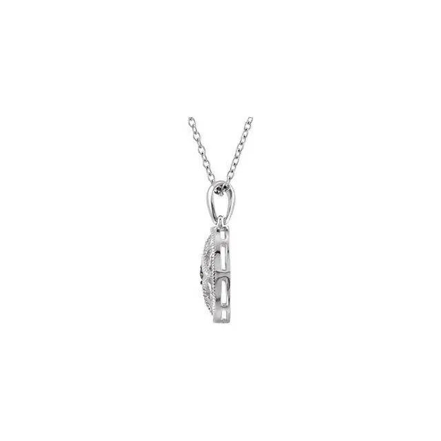 Vintage Inspired Sterling Silver .04 CTW Emerald 18'' Necklace