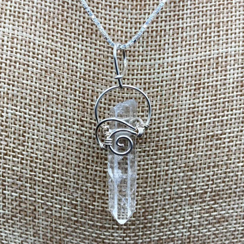 Wire Wrapped Crystal Point Necklace
