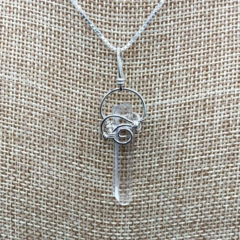 Wire Wrapped Crystal Point Necklace