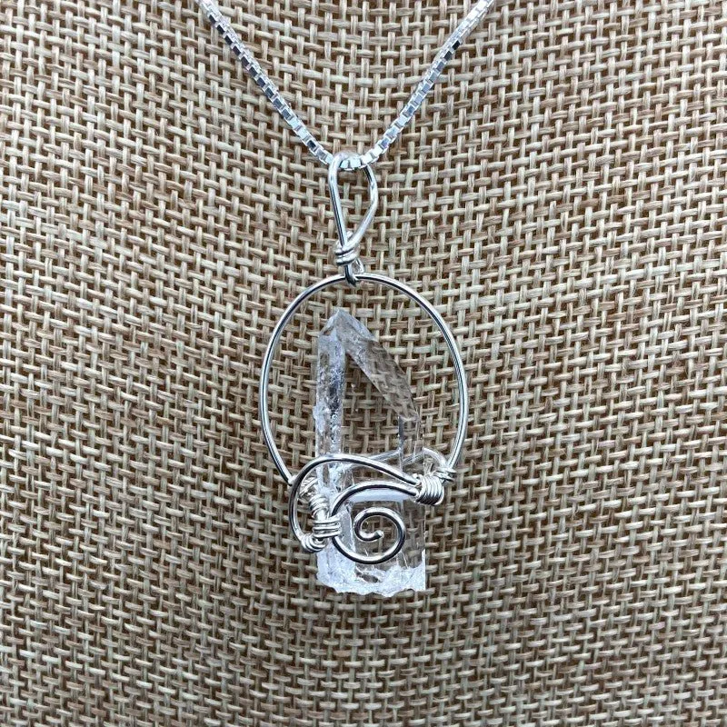 Wire Wrapped Crystal Point Necklace
